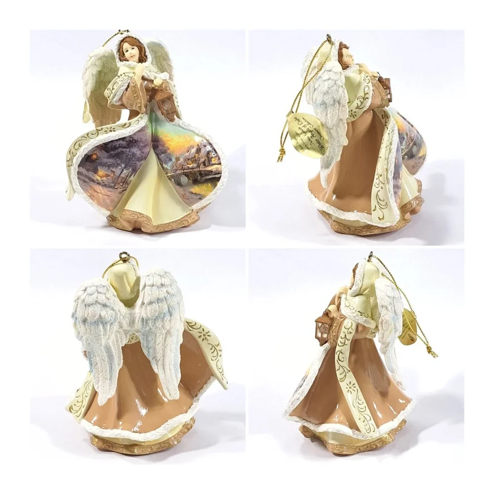 Thomas Kinkade Winter Angel of Light 2005 Brown Ornament Collection Silent Night